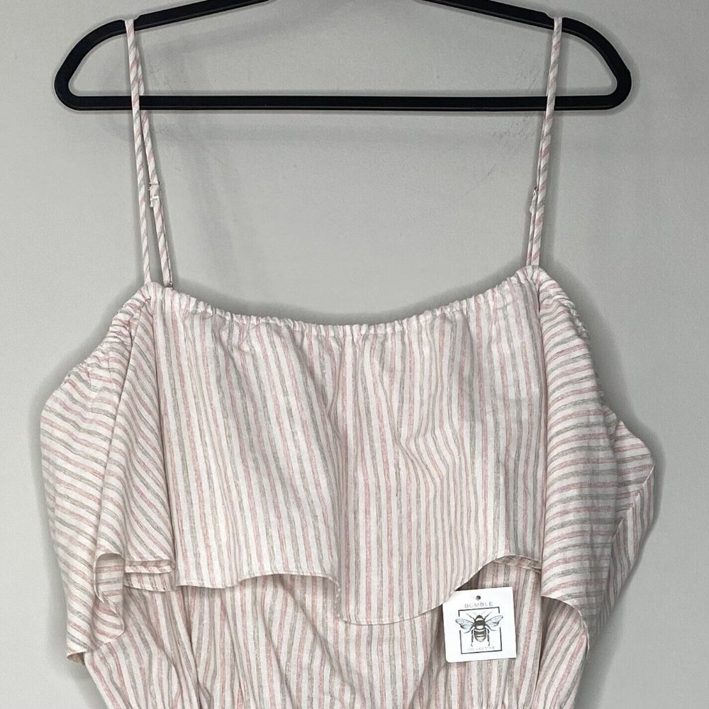 Pleione Plus Size 100% Cotton Ruffle Empire Tie Waist Sun Dress | Size 4X - Picture 5 of 13
